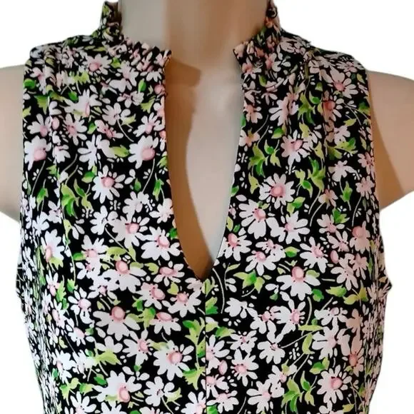 Tommy Hilfiger Floral Multi-Color Tiered Shift Dress Size 6 Womens Sleeveless - Picture 3 of 13